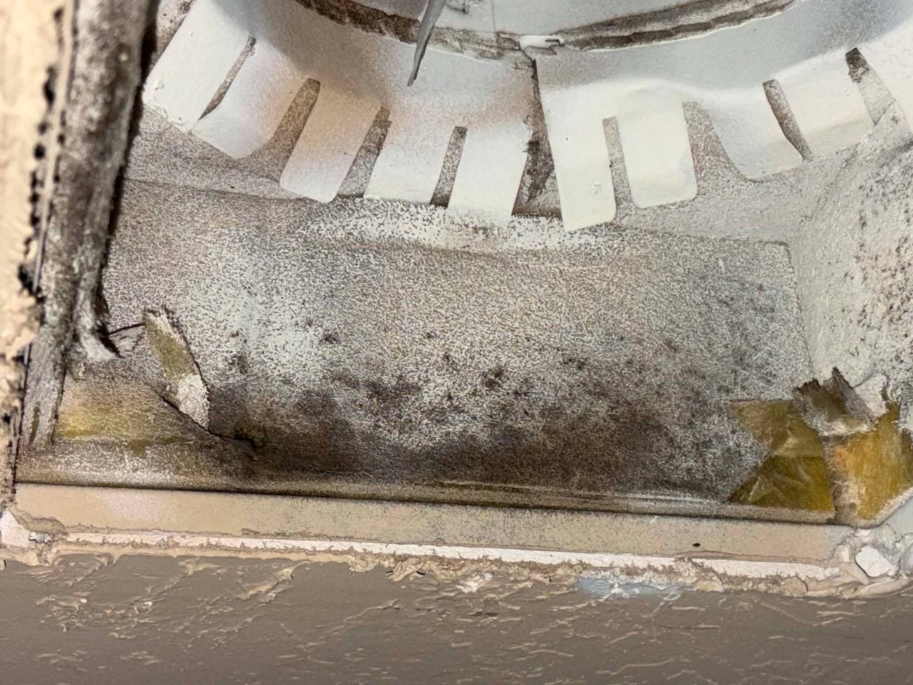 Mold inside ceiling vent housing